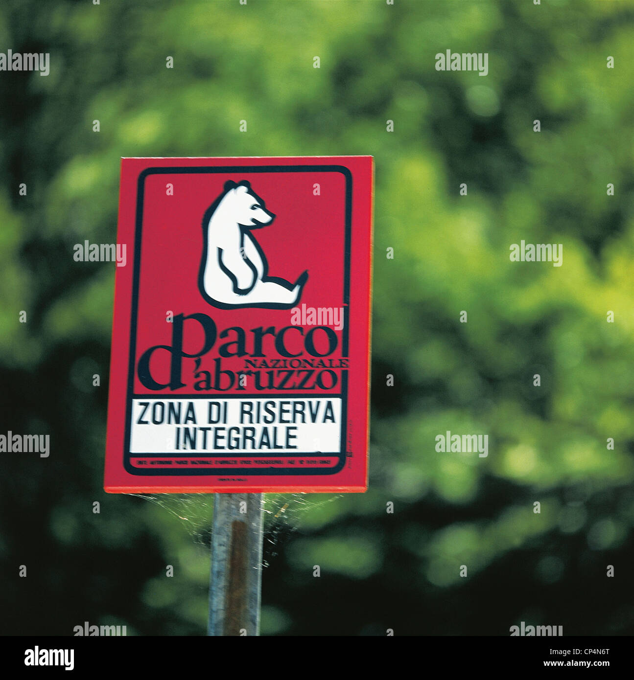 Parco Nazionale d'Abruzzo segno Foto Stock