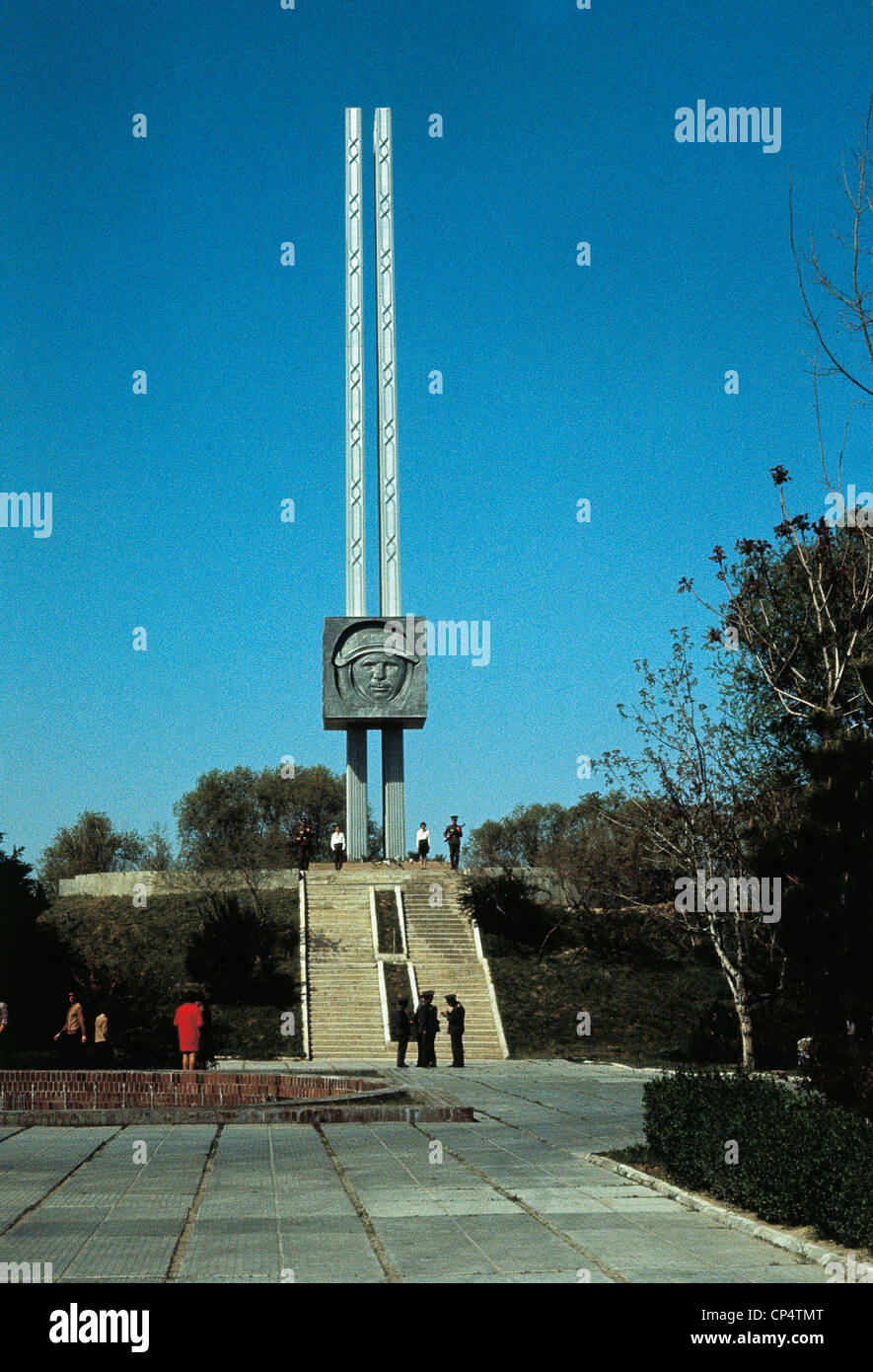 Uzbekistan (Ousbekistan) - Tashkent. Un monumento all'astronauta Yuri Gagarin. Foto Stock