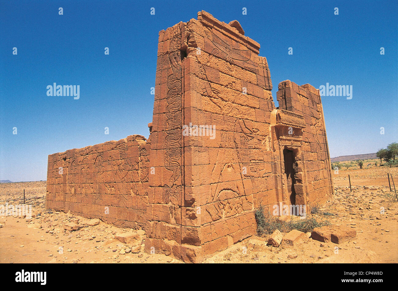 Sudan Naga Apedemak tempio costruito da re regina Natakamani Amanitore era paleocristiana, primo secolo A.C. al I secolo d.c. Foto Stock
