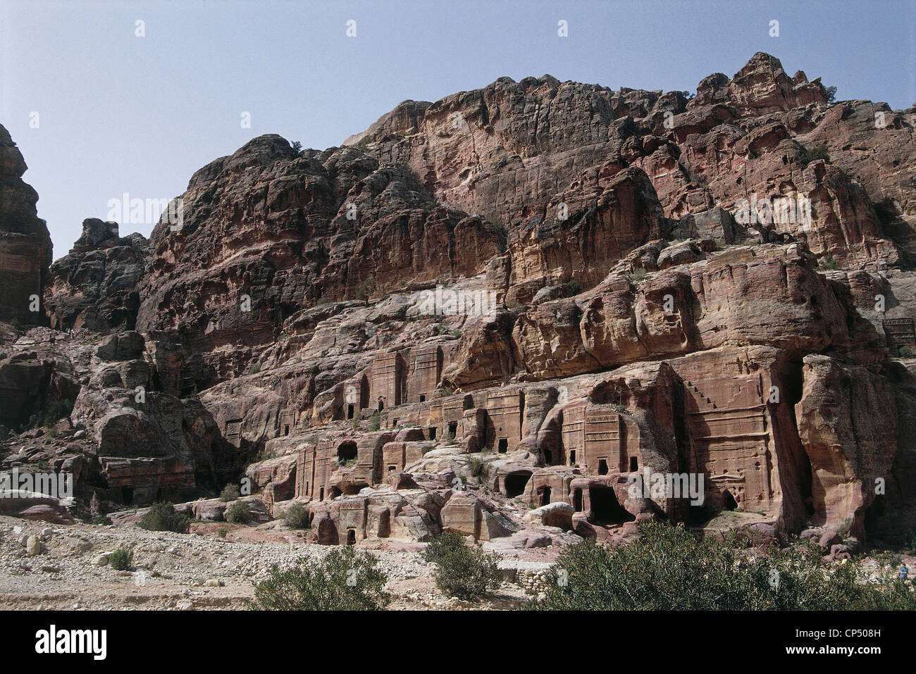 Giordania - Petra (Patrimonio Mondiale UNESCO, 1985). Le tombe di roccia. Foto Stock