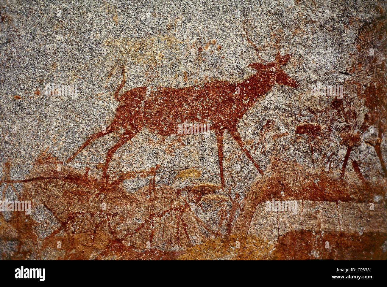 ZIMBABWE Matobo Nat.Park NSWATUGI VERNICE grotta di roccia Foto Stock