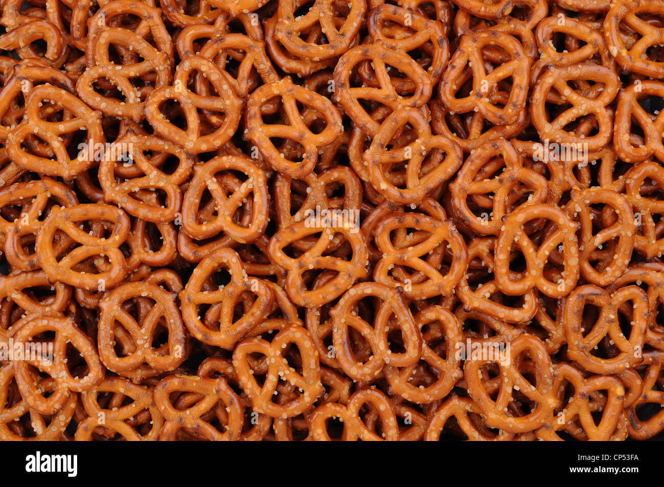 Primo piano della pretzel. Riempie il telaio Foto Stock
