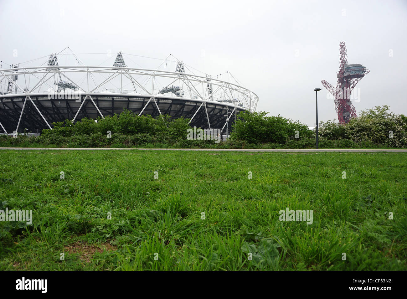 Vista di completato allo Stadio Olimpico e struttura in orbita Foto Stock