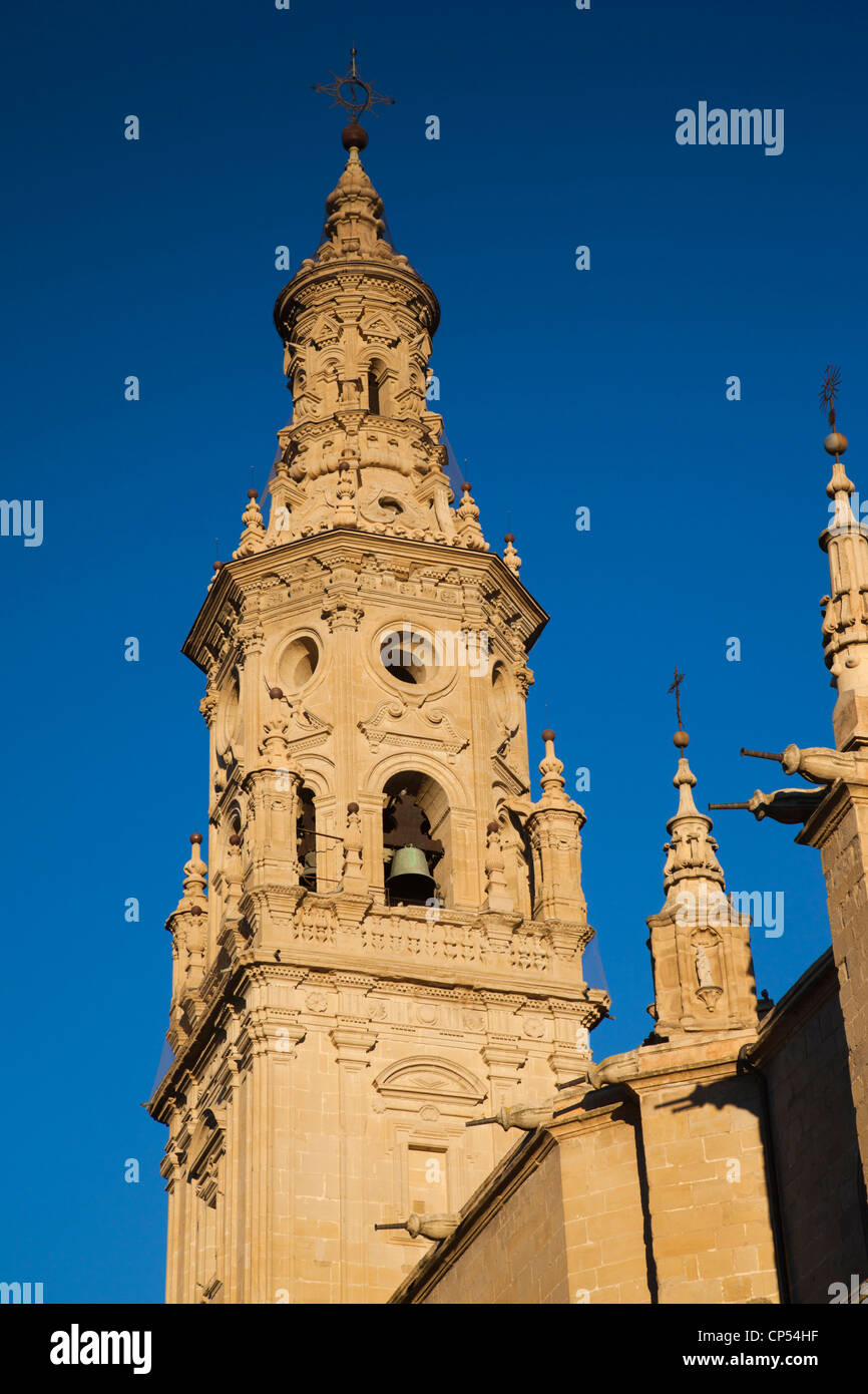 In Spagna, La Rioja regione, La Rioja Provincia, Logrono, Cattedrale di Santa Maria della Redonda, mattina Foto Stock