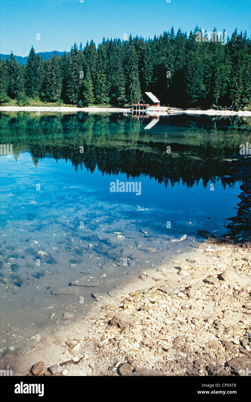 FRIULI FUSINE BASSO LAGO di foresta di Tarvisio (UD) Foto Stock