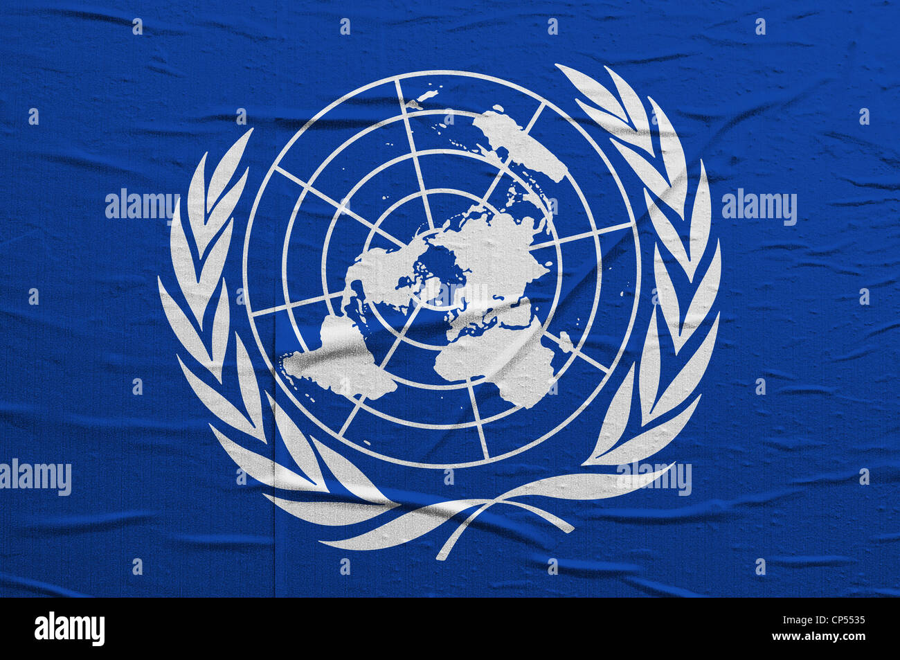 Grunge bandiera delle Nazioni unite, immagine è sovrapposta una dettagliata grungy texture Foto Stock