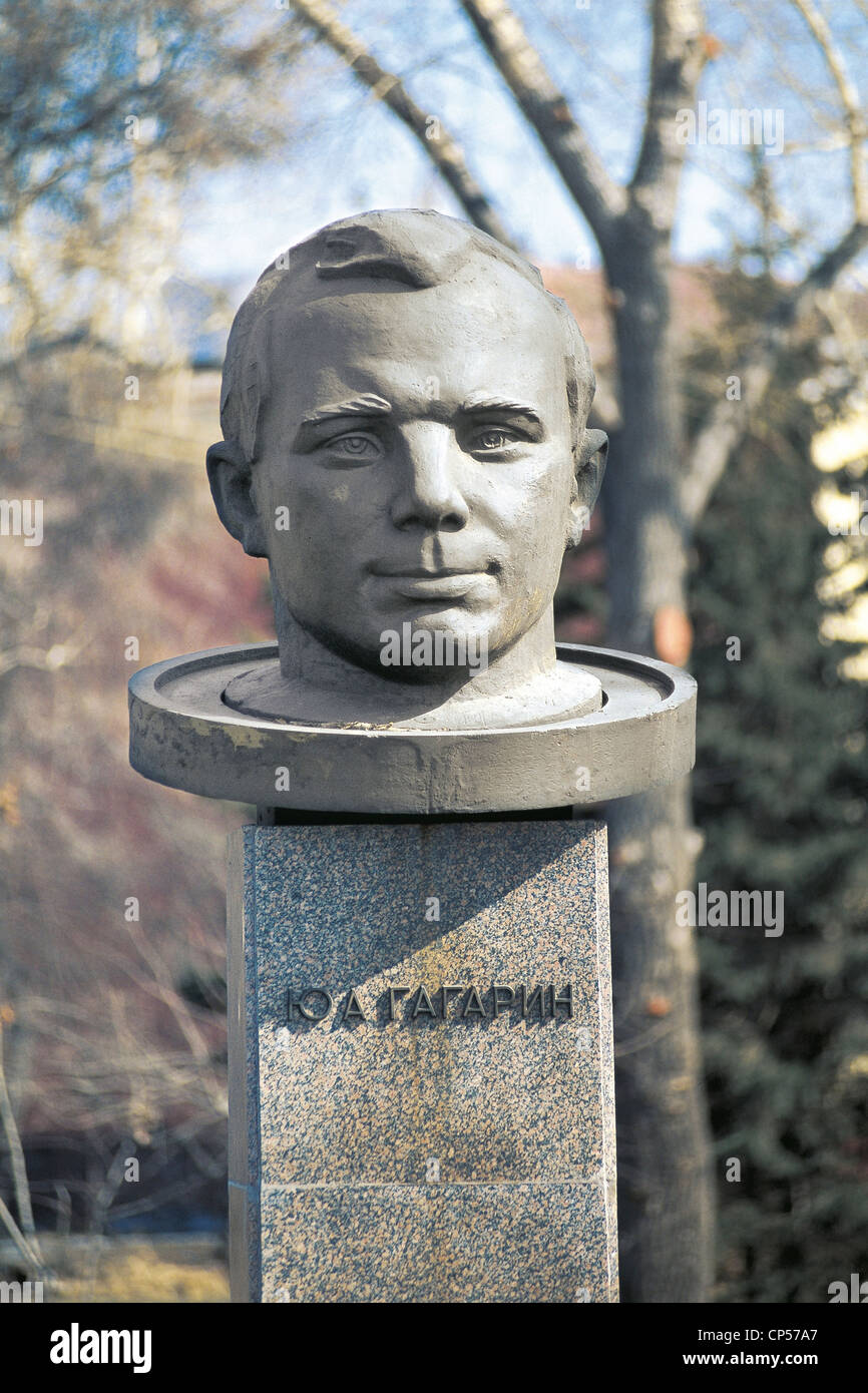 Russia - Siberia - Irkutsk. Monumento a Yuri Gagarin Foto Stock