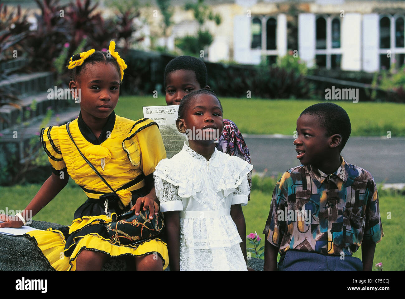 Dominica Roseau bambini Foto Stock