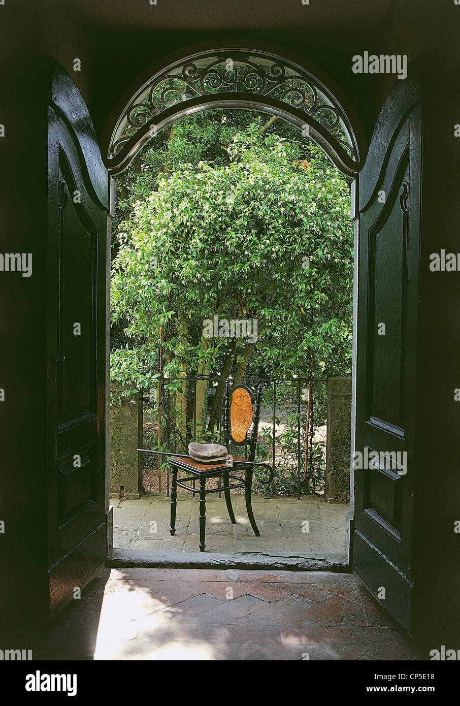 Toscana - Castelvecchio Pascoli villaggio di Barga (Lu). Giovanni Pascoli House Museum, ingresso. Foto Stock