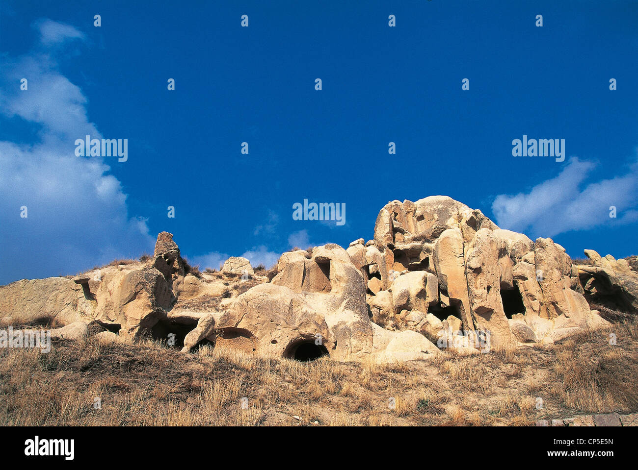 La Turchia Cappadocia abitazioni grotte GOREME AL MUSEO Foto Stock