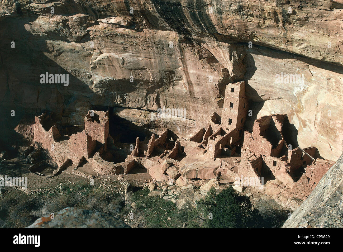 Stati Uniti - Colorado - Mesa Verde National Park (patrimonio UNESCO 1978), torre quadrata a casa. Foto Stock