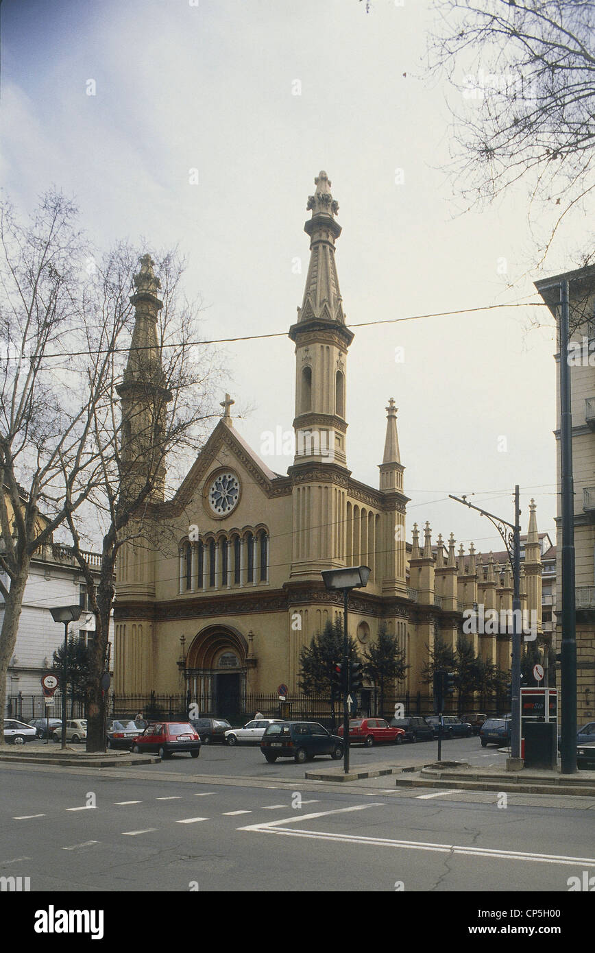 Piemonte - Torino. Chiesa Valdese (architetto Luigi Formento, 1851). Foto Stock