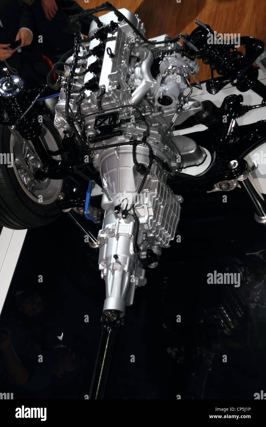 Complesso di motore auto moderna vista interna Foto Stock