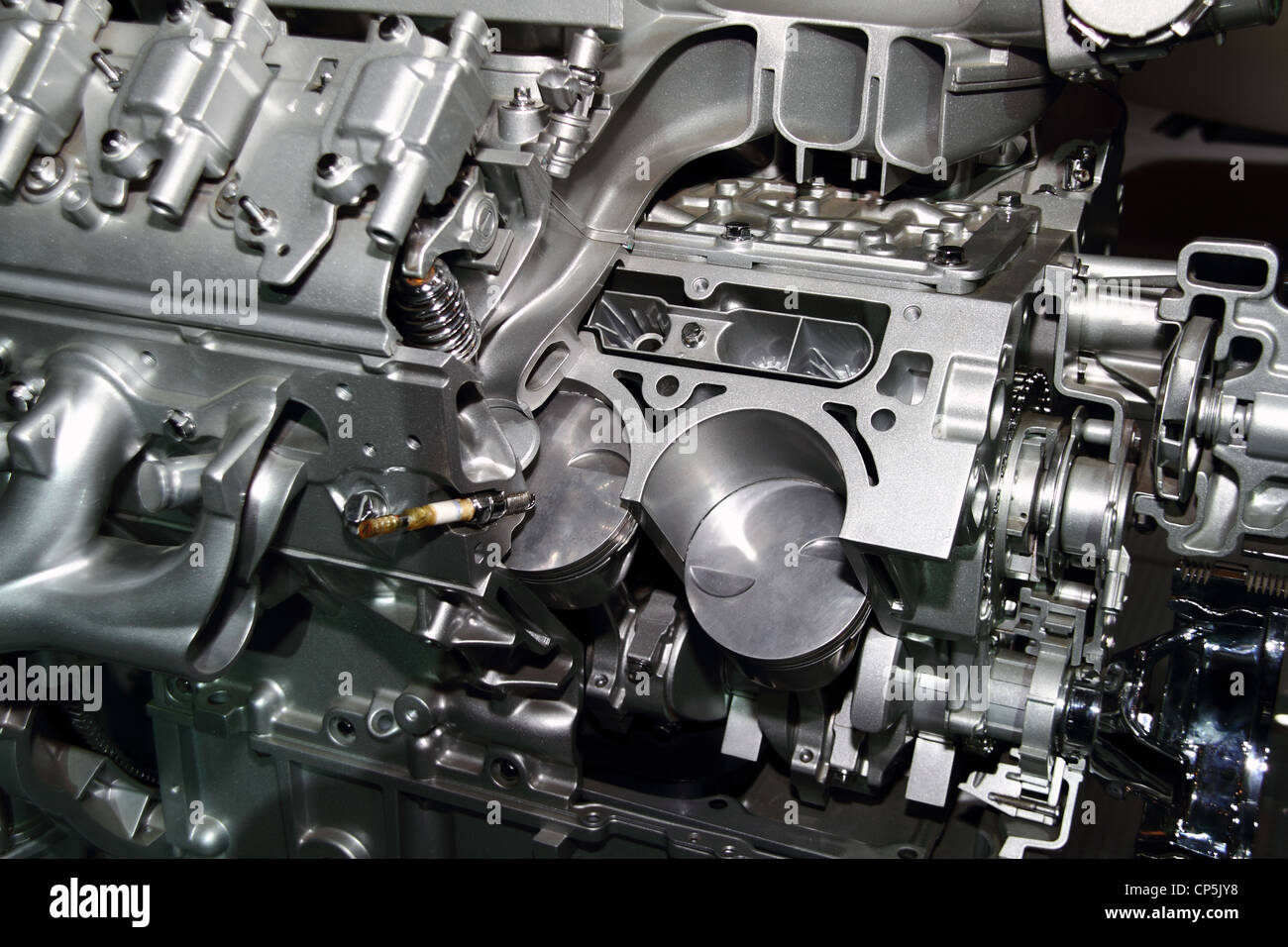 Complesso di motore auto moderna vista interna Foto Stock