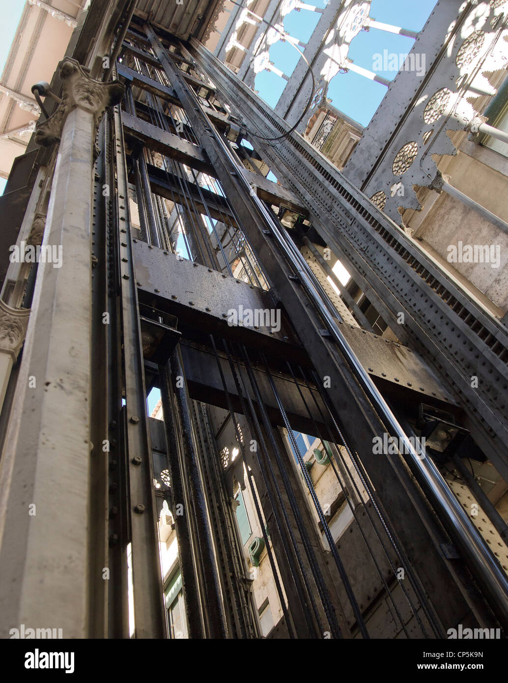 Santa Justa Elevator a Lisbona Foto Stock