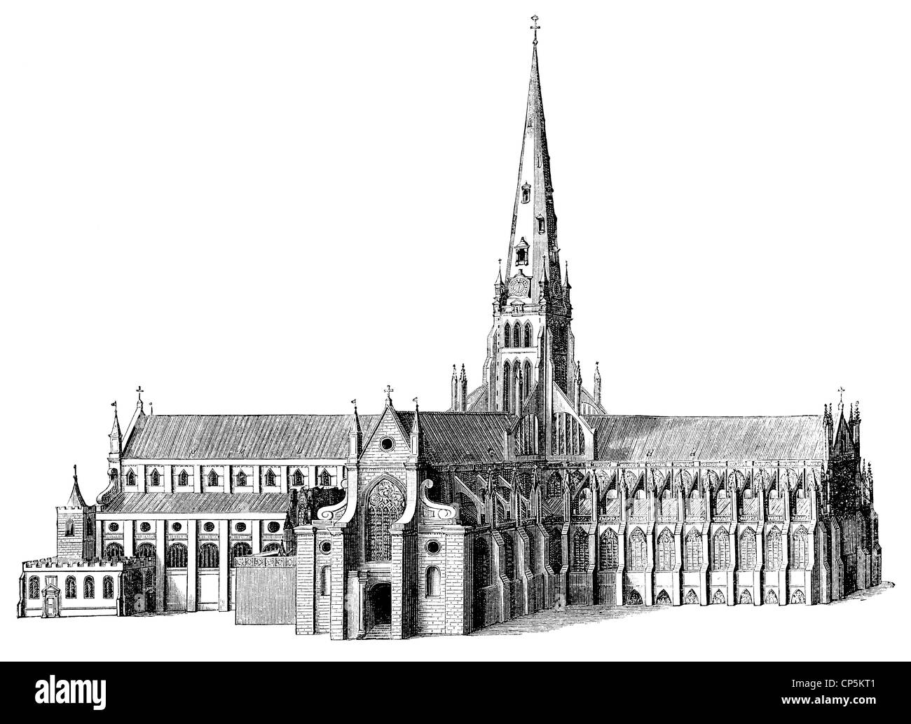 Xvii secolo predecessore della Cattedrale di St Paul, una cattedrale in London, England, Regno Unito Foto Stock