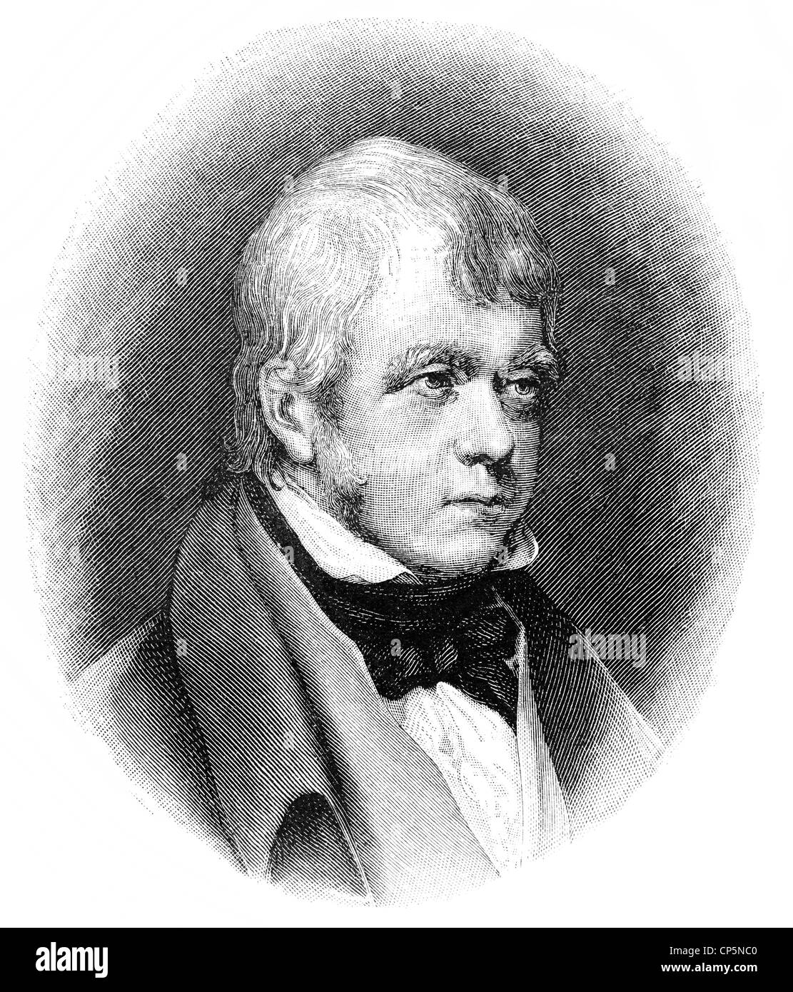 Ritratto di Sir Walter Scott, 1° Baronet di Abbotsford, 1771 - 1832, un poeta Scozzese e scrittore Foto Stock