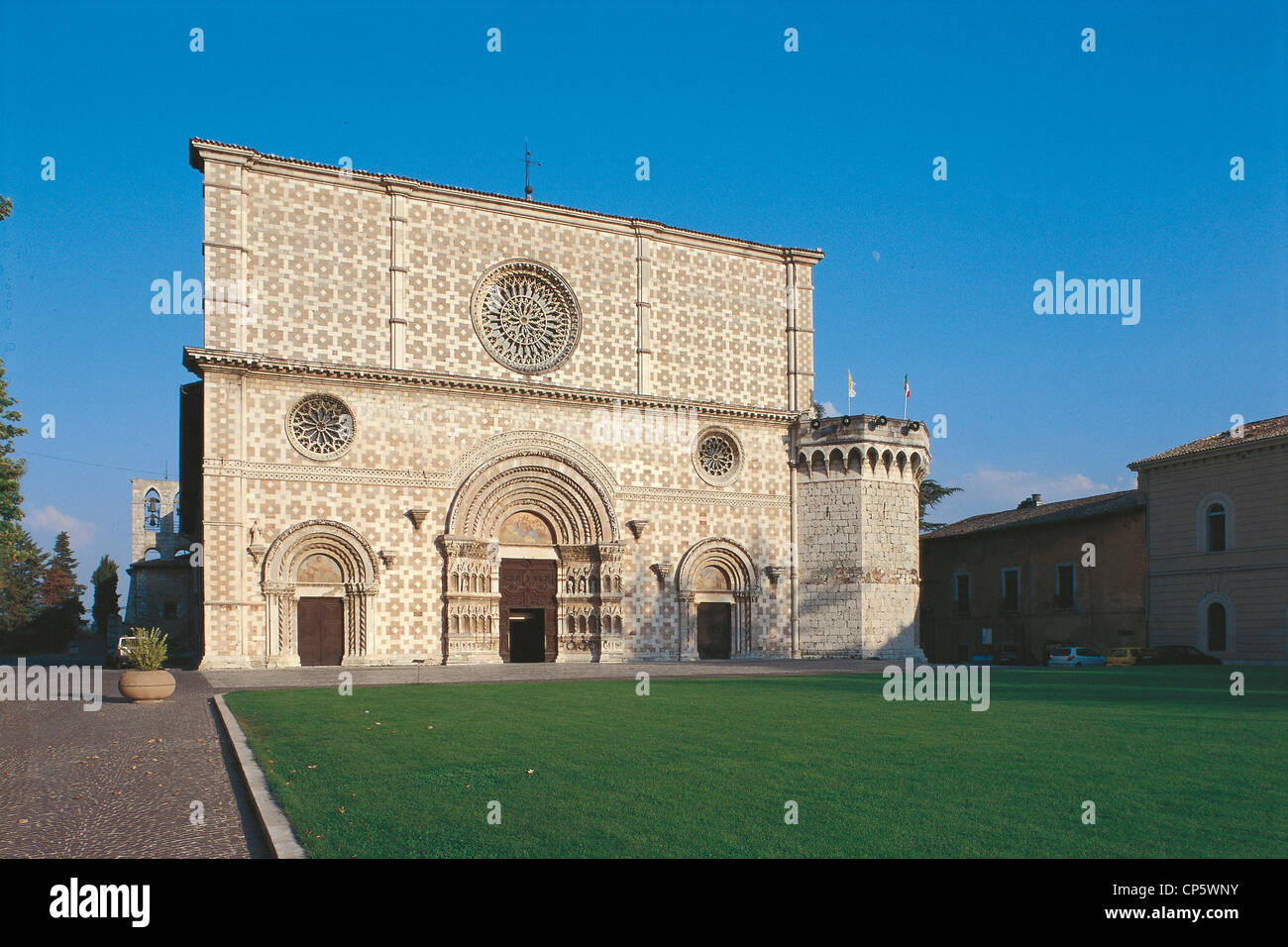 L'Aquila Abruzzo Abbazia di Santa Maria di Collemaggio Foto Stock
