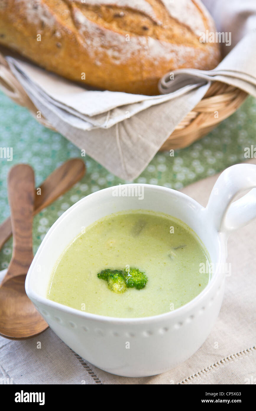 Zuppa di broccoli Foto Stock