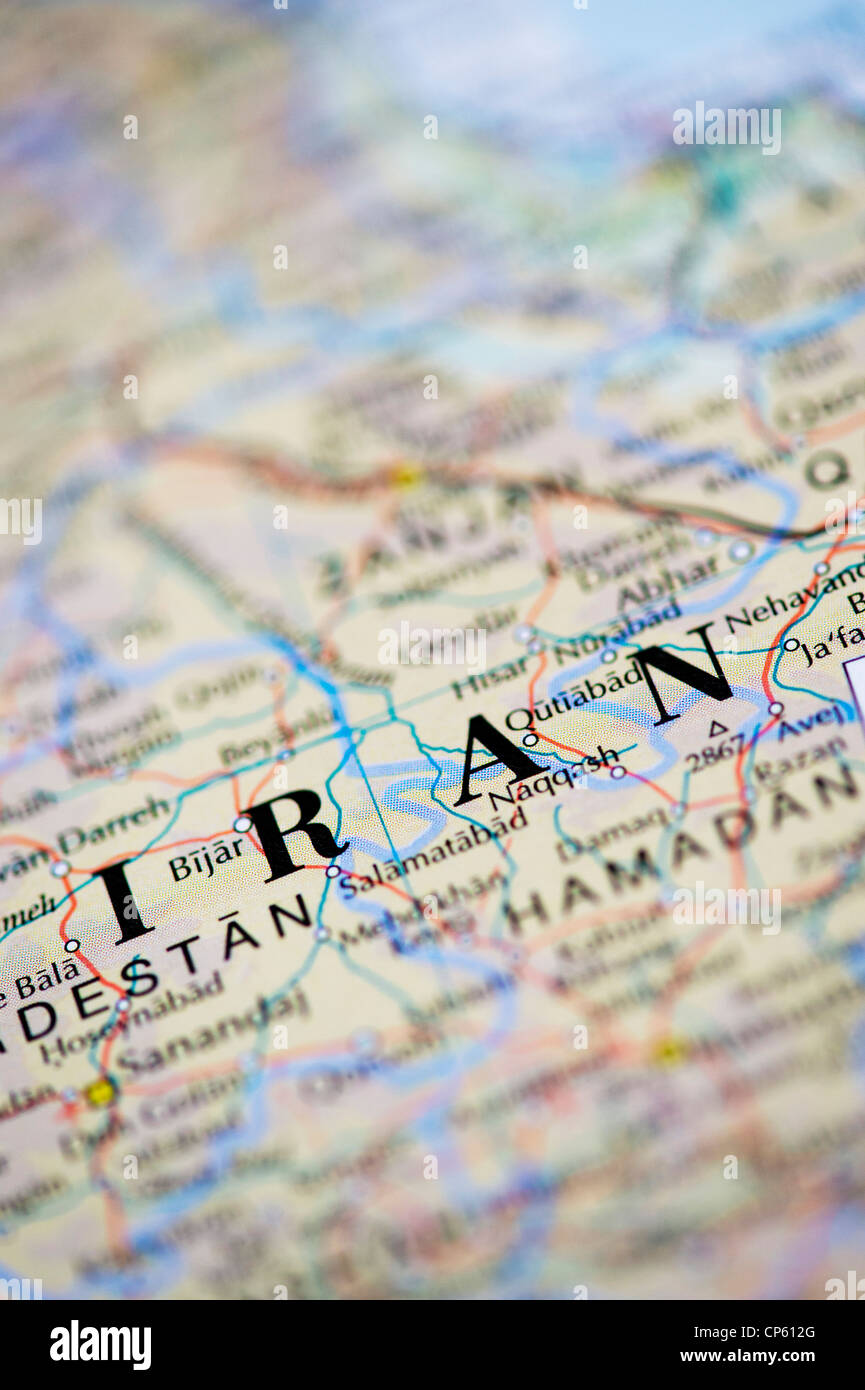 Mappa di Iran Foto Stock