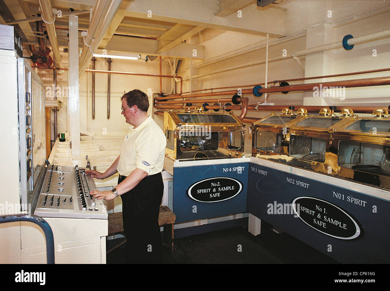 Scozia Malt Whisky Trail Rothes Glen Grant Distillery sala di controllo Foto Stock