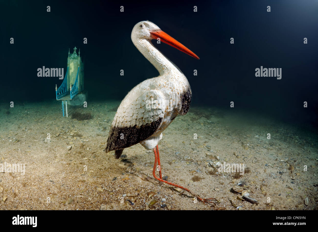 Stork scultura per primo nel mondo museo subacqueo leader dell' Alley o Atlantis sovietica Foto Stock