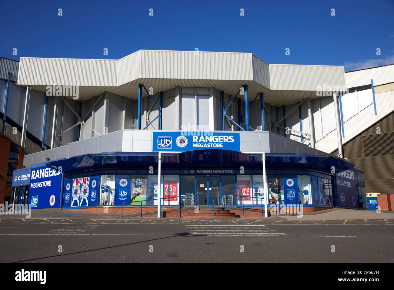 Rangers megastore al ibrox Stadium casa dei rangers fc Glasgow Scotland Regno Unito Foto Stock