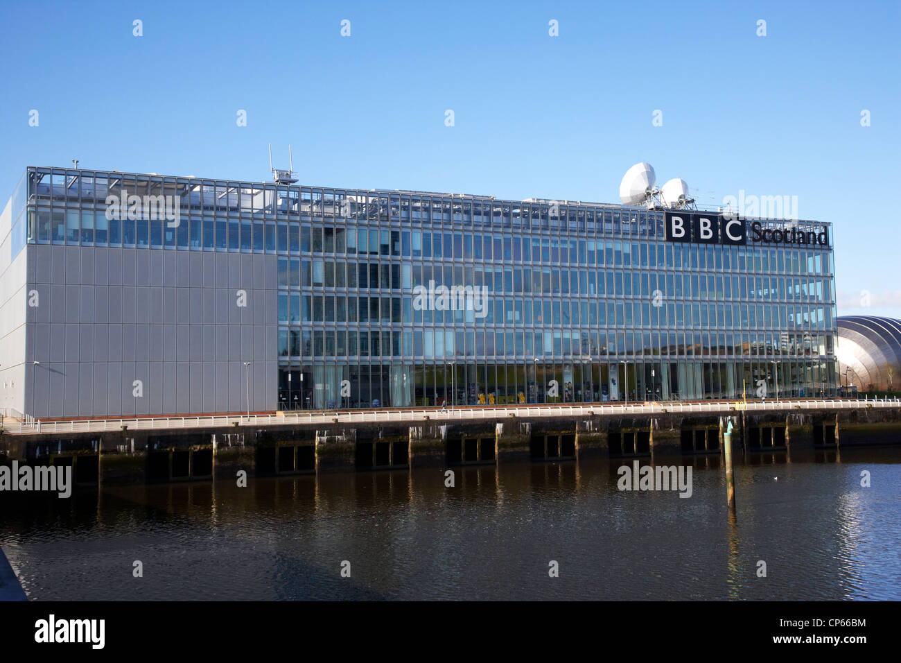 Bbc scotland alba degli studi televisivi bbc pacific quay fiume Clyde Glasgow Scotland Regno Unito Foto Stock