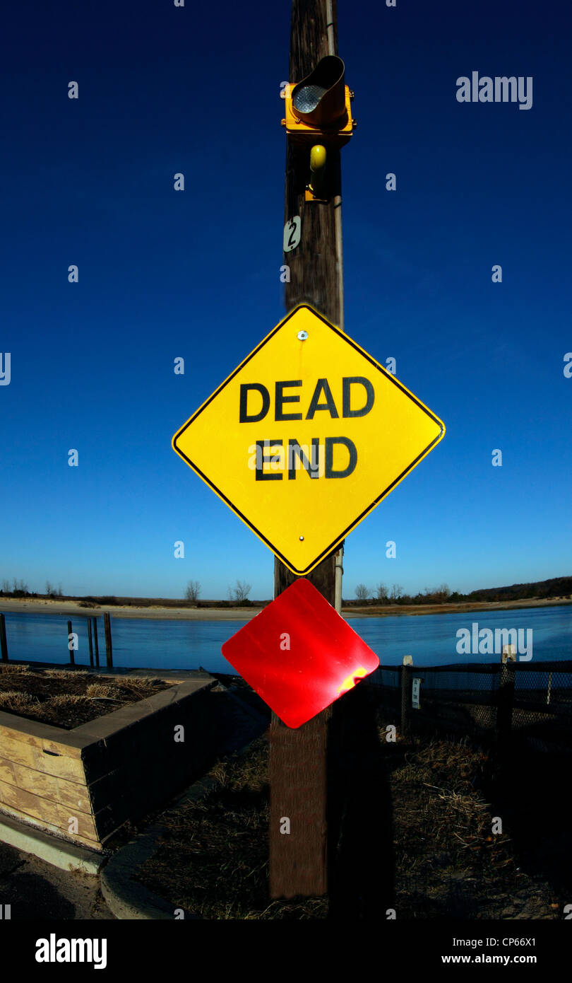 Dead End sign Long Island NY Foto Stock