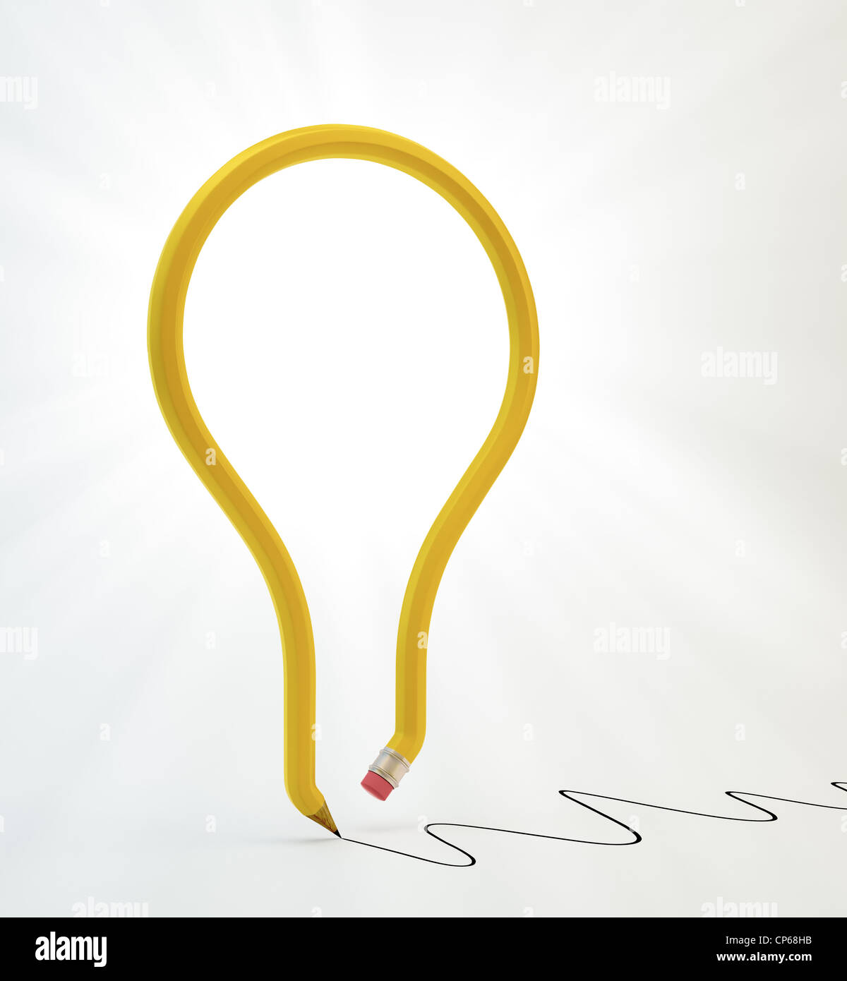 Una matita per formare la forma di una lampadina Foto Stock