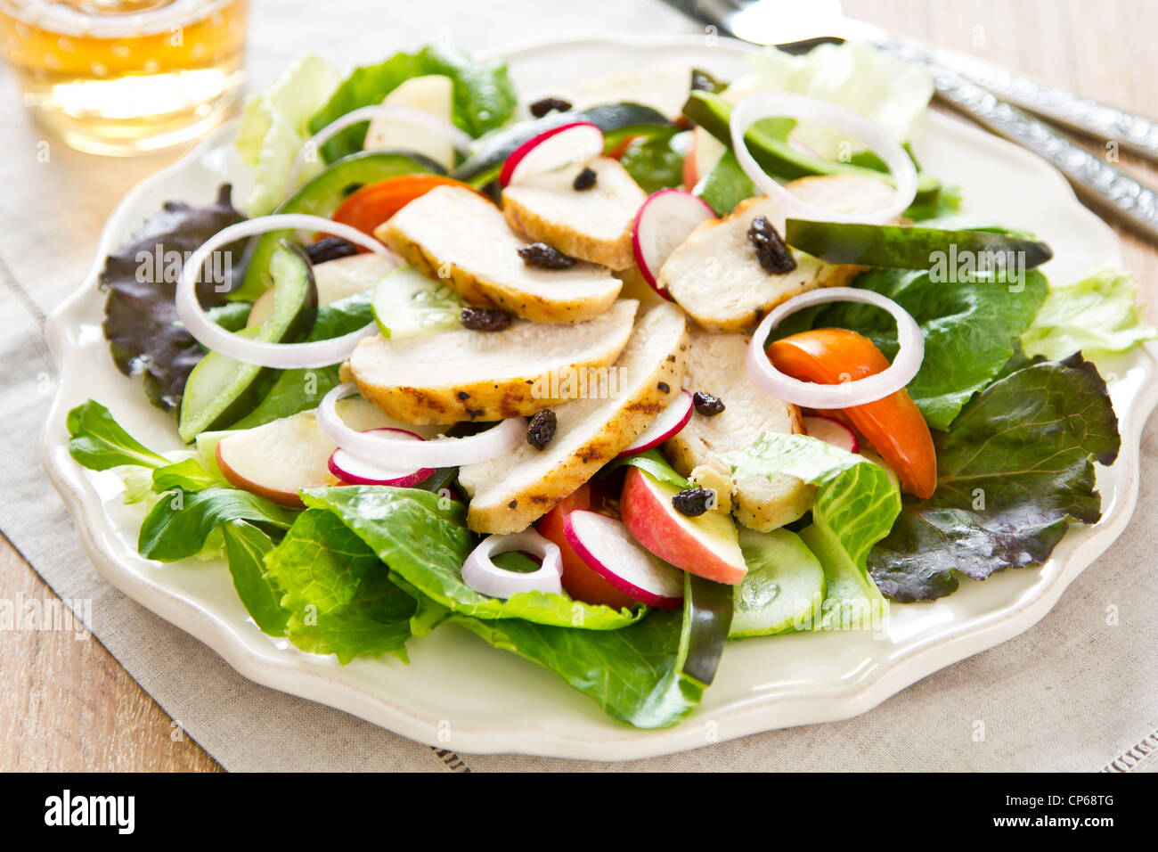 Insalata di pollo grigliato con Apple Foto Stock