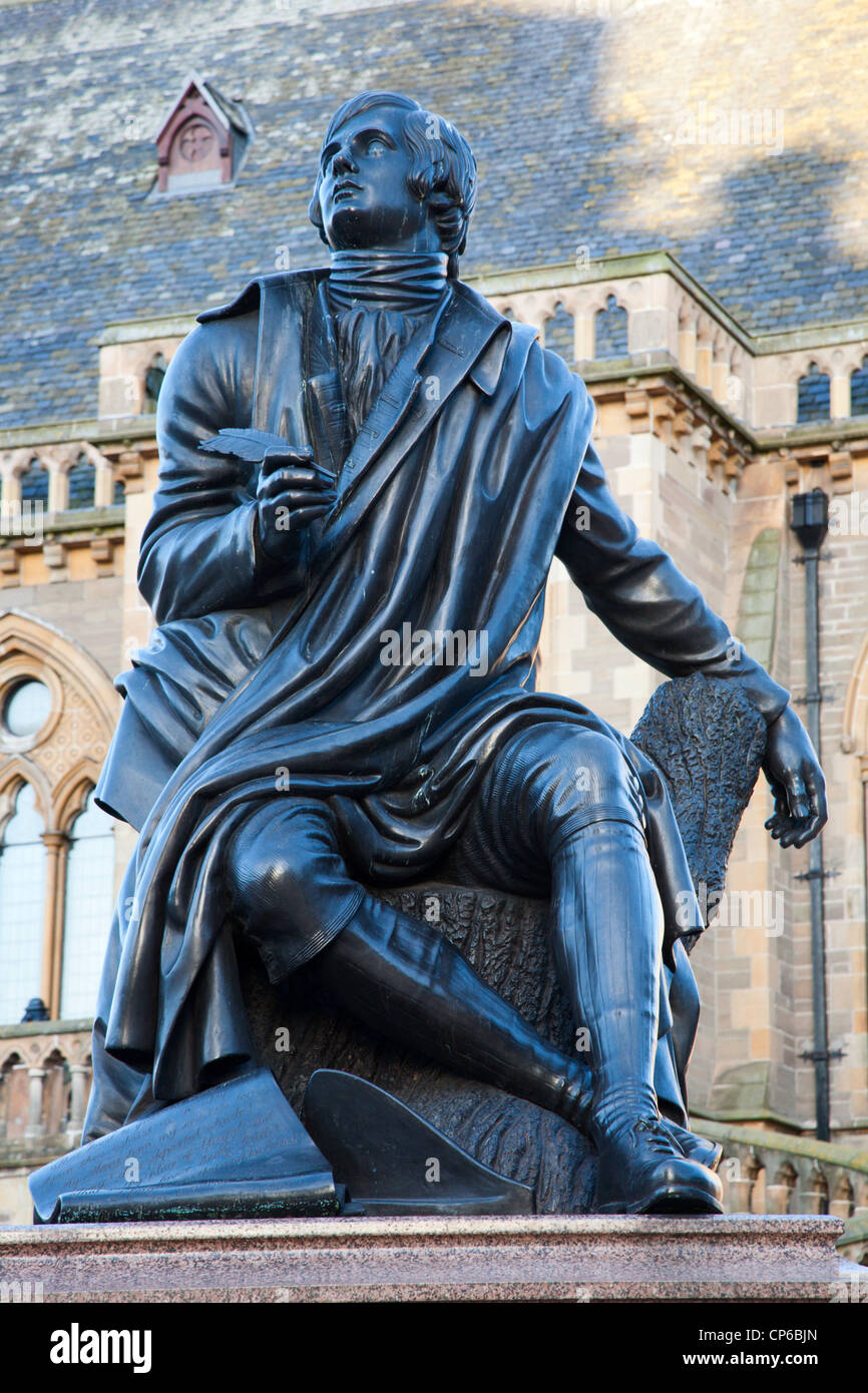 Robert Burns Statua in piazza Albert Dundee Scozia Scotland Foto Stock