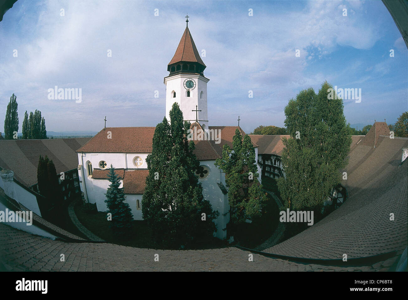 Romania - Prejmer. La chiesa fortificata, in stile tardo gotico del XIII secolo, circondato da un muro di 12 metri. Foto Stock