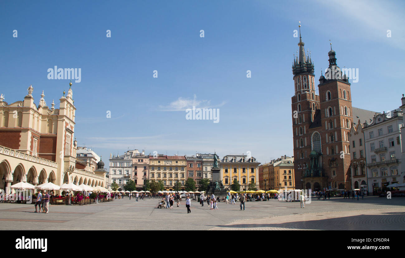 Piazza del Mercato di Cracovia, in Polonia Foto Stock