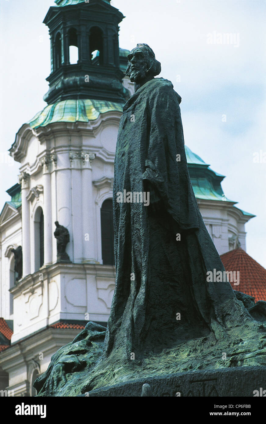 Repubblica Ceca, Praga. Monumento a Jan Hus (1369-1415) Foto Stock
