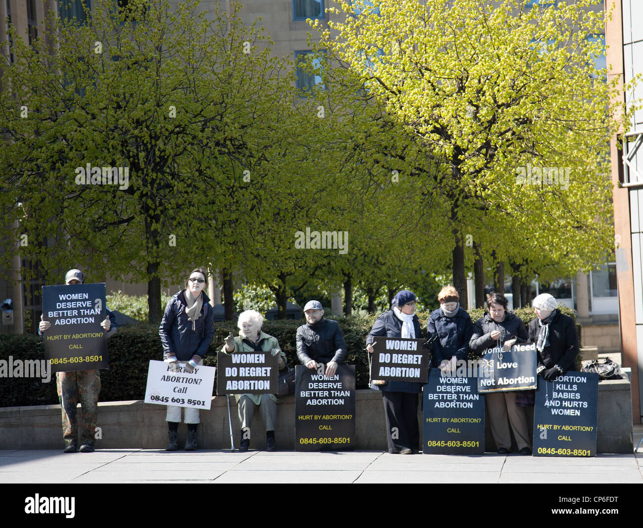 Aborto da destra a vita protesta Edimburgo in Scozia. Foto Stock
