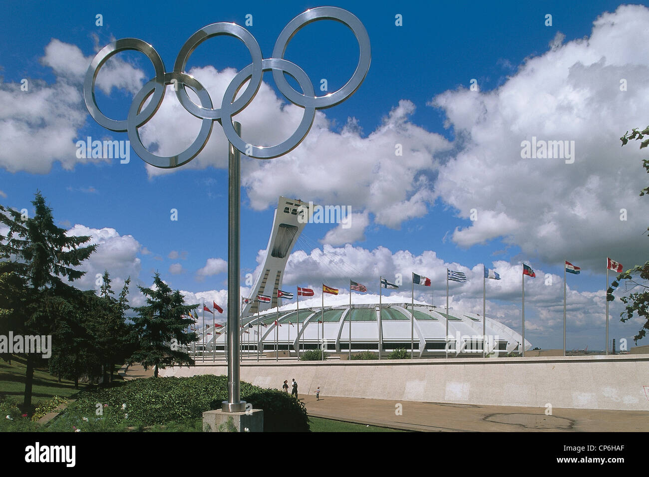 Canada - Quebec - Montreal - Villaggio Olimpico, Olympic Stadium. Foto Stock