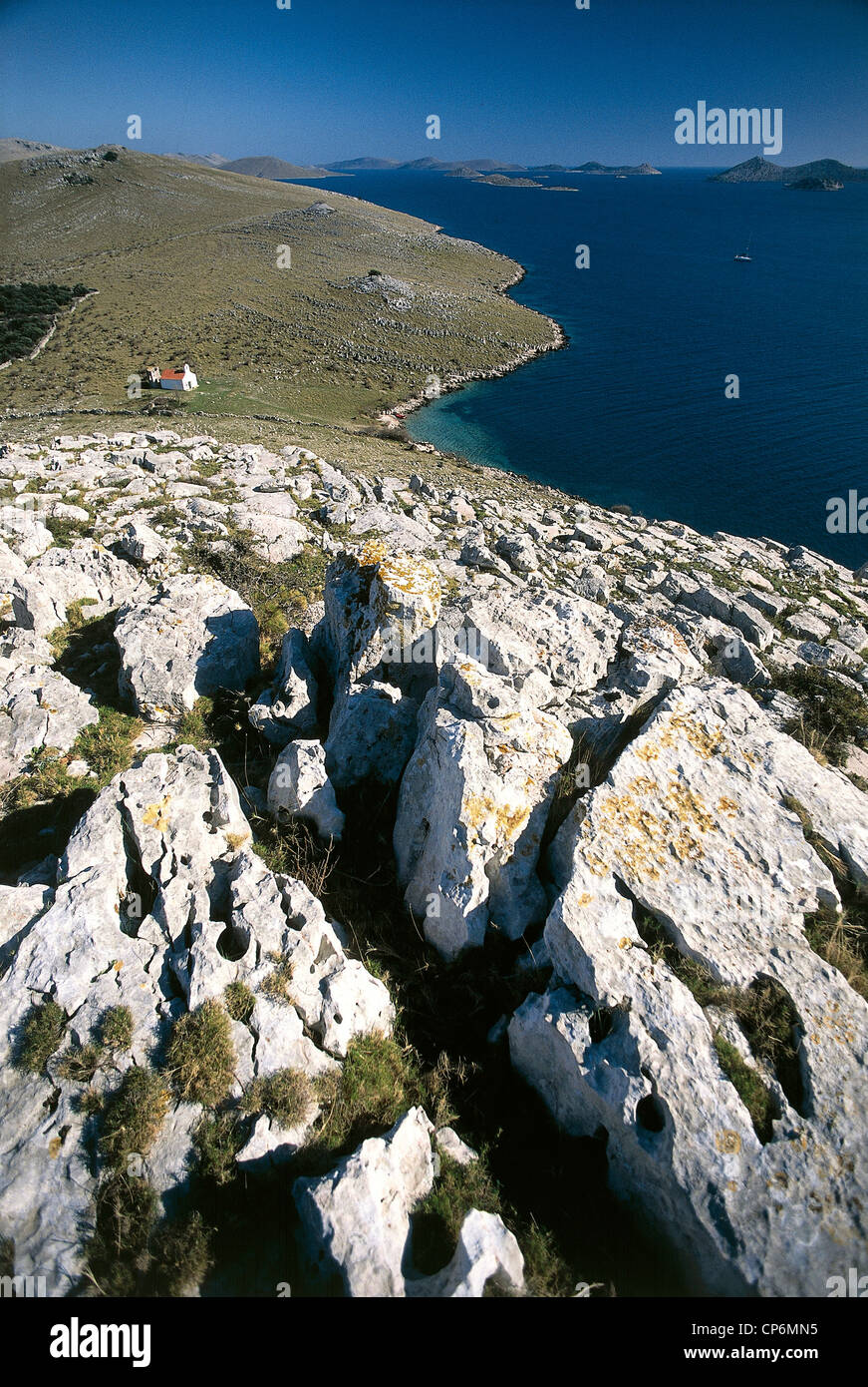 Croazia - Dalmazia - Kornati - La costa rocciosa Foto Stock