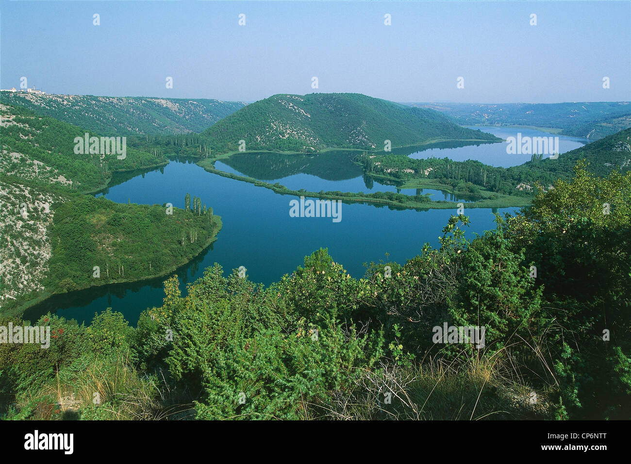 Croazia - Dalmazia - Parco Nazionale di Krka la zona dove il fiume sfocia nel fiume Cikola Krka Foto Stock