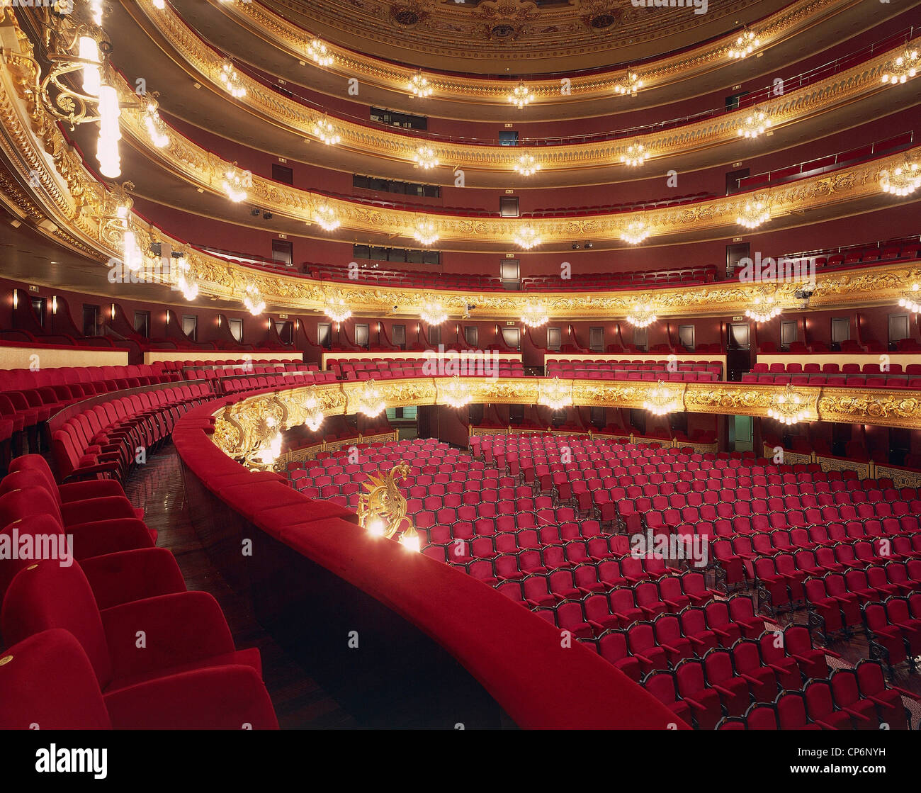 Spagna - Catalogna - Barcellona. Gran Teatre del Liceu (progetto di Miquel Garriga y Roca, 1845-47). La camera Foto Stock