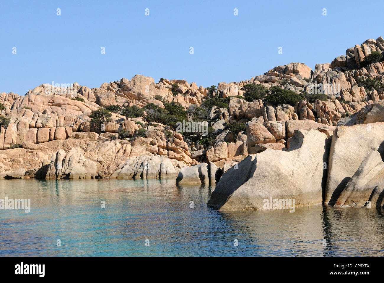 Caprera la formazione rocciosa nel Parco Nazionale dell'Arcipelago di La Maddalena, Italia Foto Stock