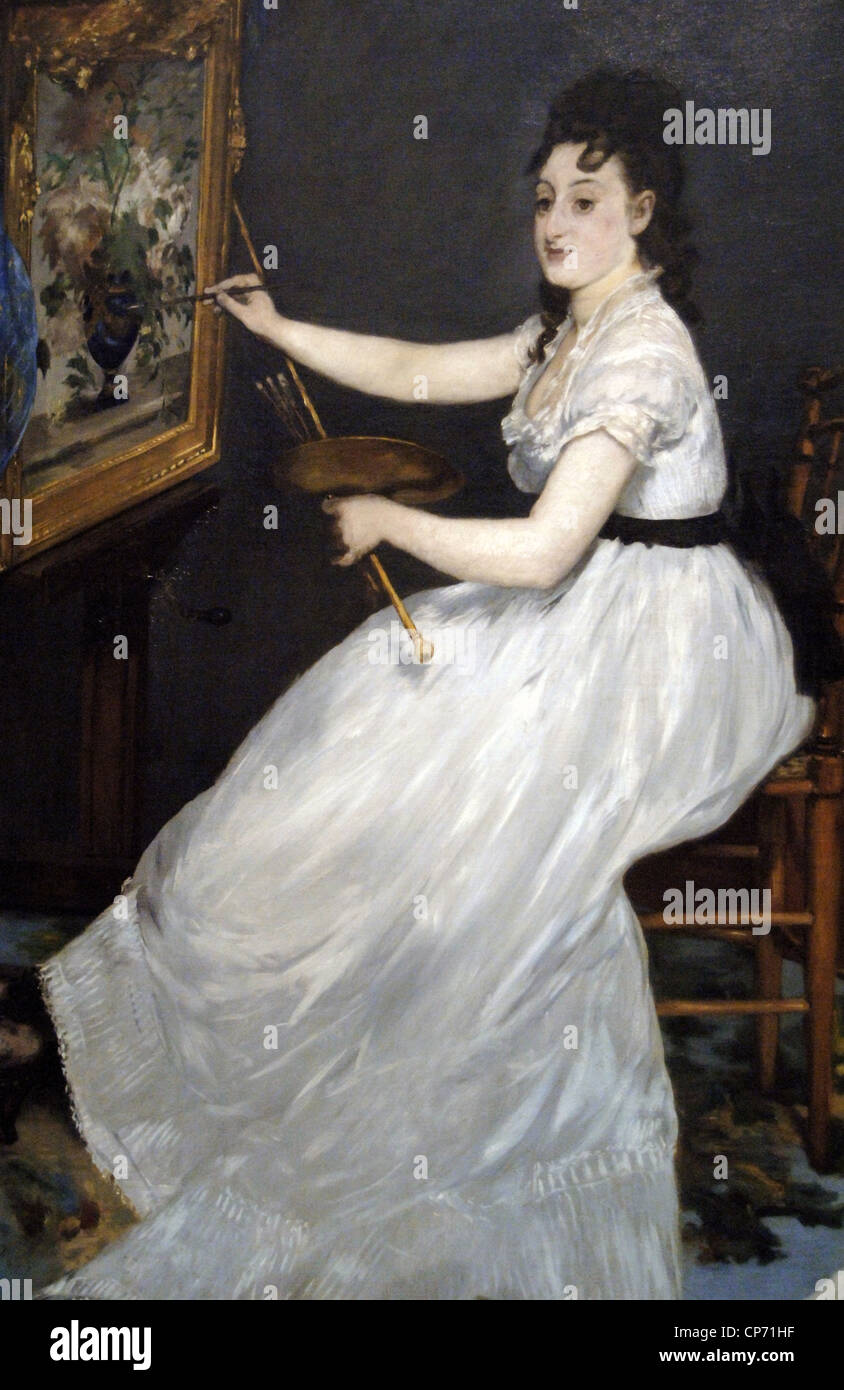 Edouard Manet (1832-1883). Pittore Francese. Eva Gonzales, 1870. Olio su tela. Galleria Nazionale. Londres. In Inghilterra. Regno Unito. Foto Stock