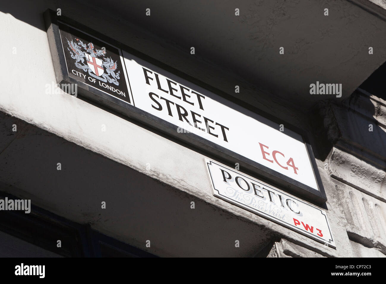 Fleet Street segno, London, England, Regno Unito Foto Stock