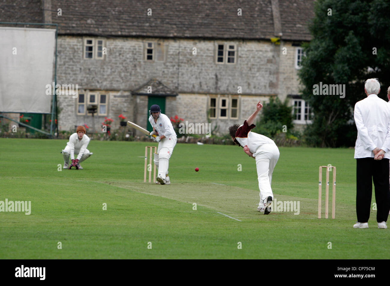 Biddestone v Gloucester City Wignet, Biddestone Cricket Club, seppie Lane, Biddestone. Foto Stock