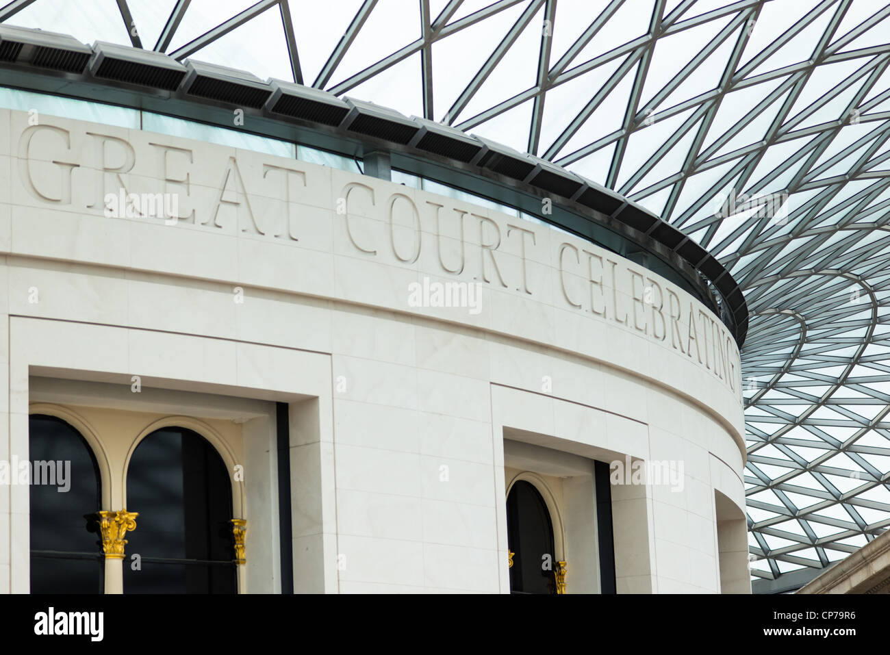 Close up dettaglio della grande corte, British Museum di Londra. Regno Unito. Foto Stock