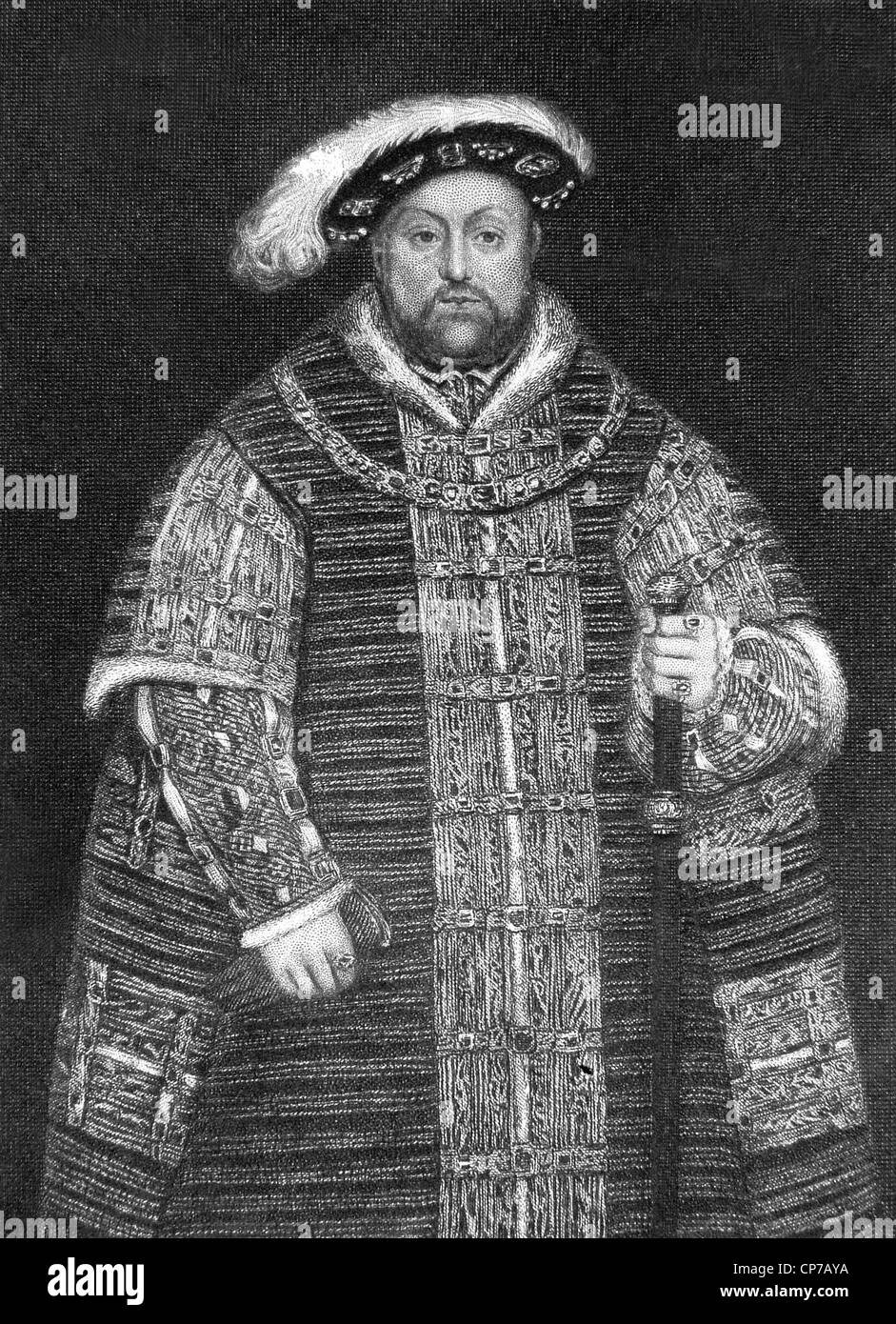 Incisione originale da J Cooke di Henry VIII circa 1850 mostra lui in 1560. Foto Stock