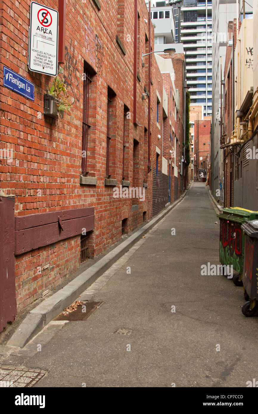 Melbourne, Australia - 01 Marzo 2012: questa corsia può essere trovato al di fuori di una delle piccole strade di Melbourne. Foto Stock