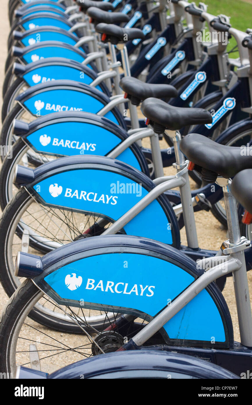 Barclays Cycle Hire BCH bicicletta pubblica schema di condivisione del London Inghilterra England Foto Stock