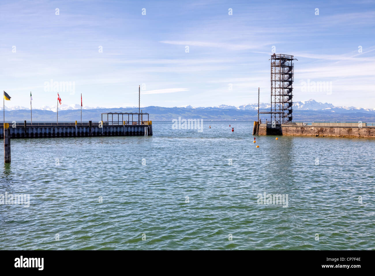 Torre di osservazione, Friedrichshafen, Lago di Costanza, Baden-Württemberg, Germania Foto Stock