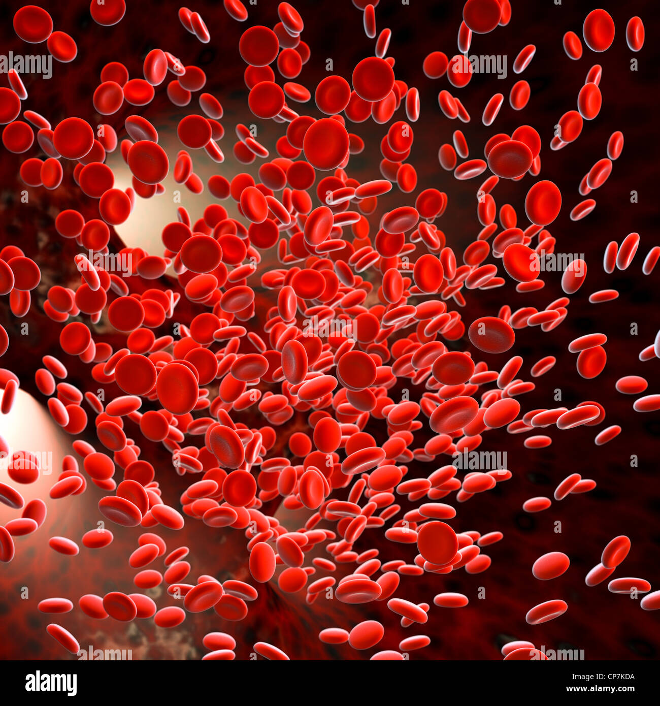 Le cellule rosse del sangue - Microscopia Elettronica a Scansione stilizzata Foto Stock
